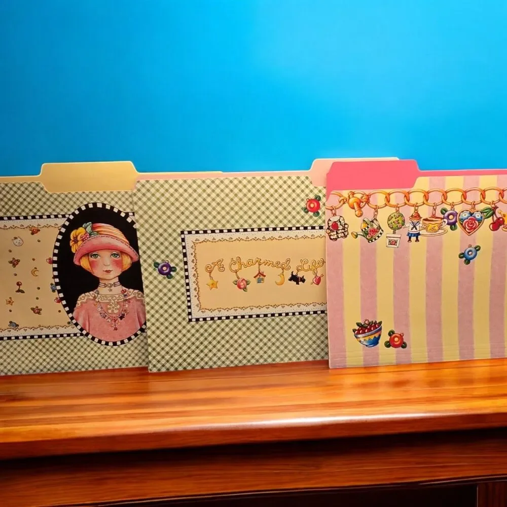 2004 Mary Engelbreit Charmed Life Y2K File Folders Vintage ME Princess Stickers